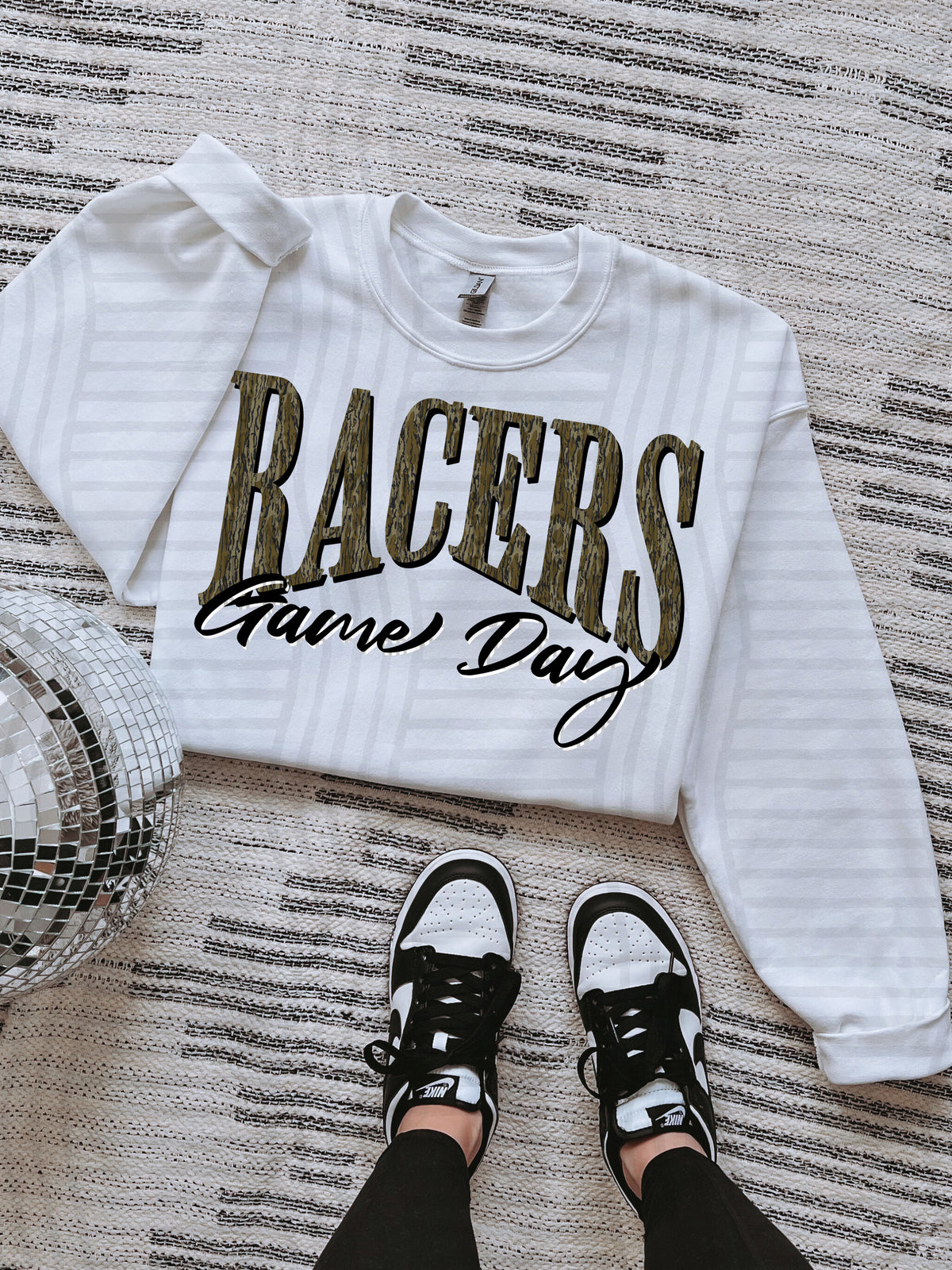 racers game day arched camo font (Caplinger) DTF Transfer