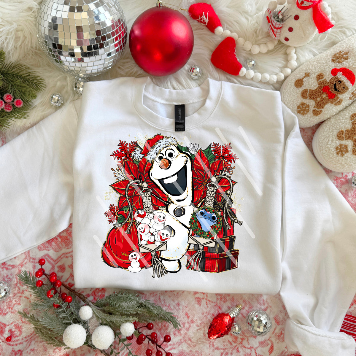 Snowman Santa hat collage (RENEWED) 113637 DTF transfer