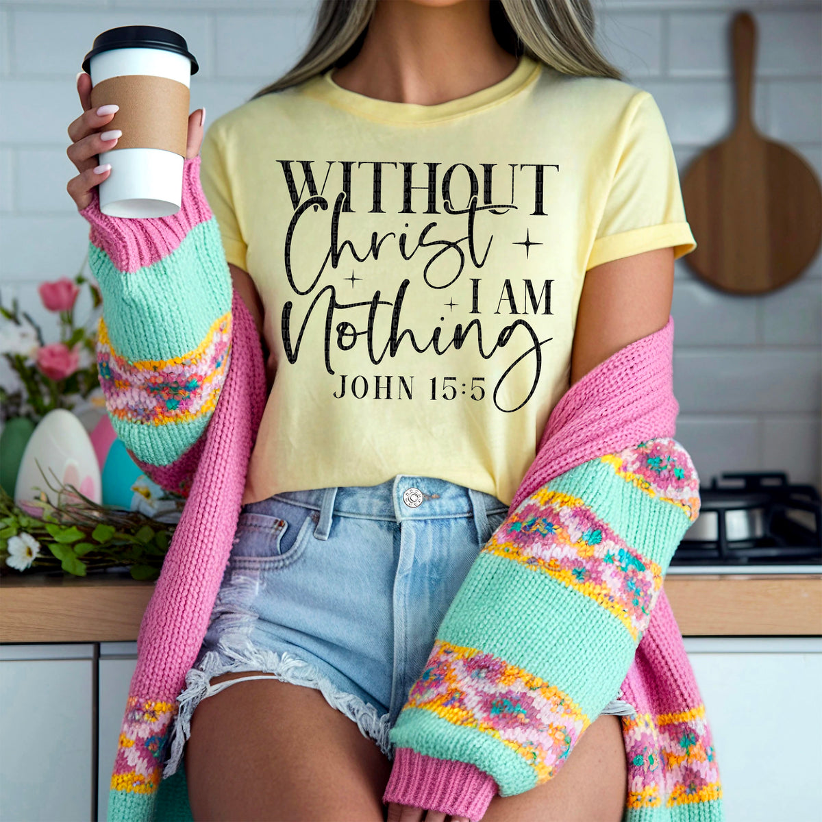 Without Christ I am nothing 97641 DTF transfer