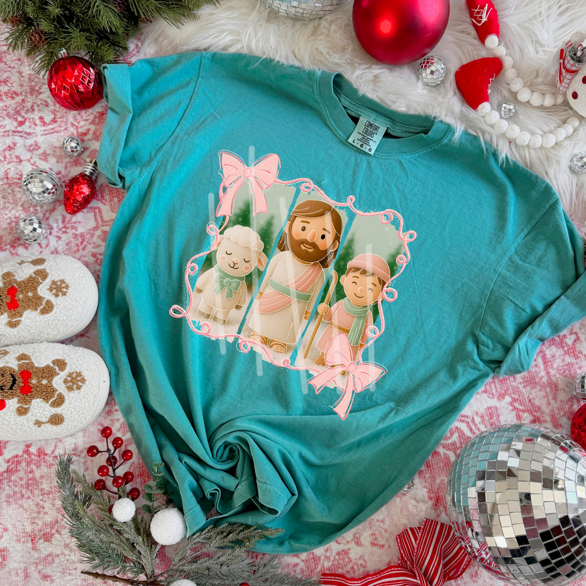 Jesus Pink Bow Frame (MZ) 113470 DTF Transfer