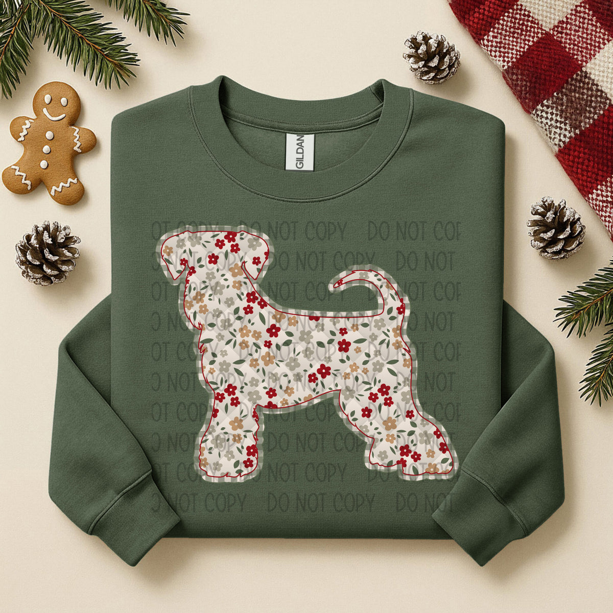 Schnauzer Floral (SWD) DTF TRANSFER