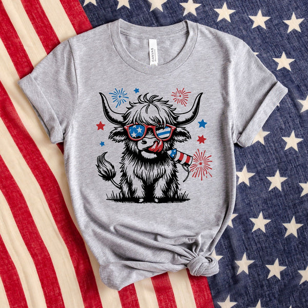 Patriotic Cow-47132-DTF transfer