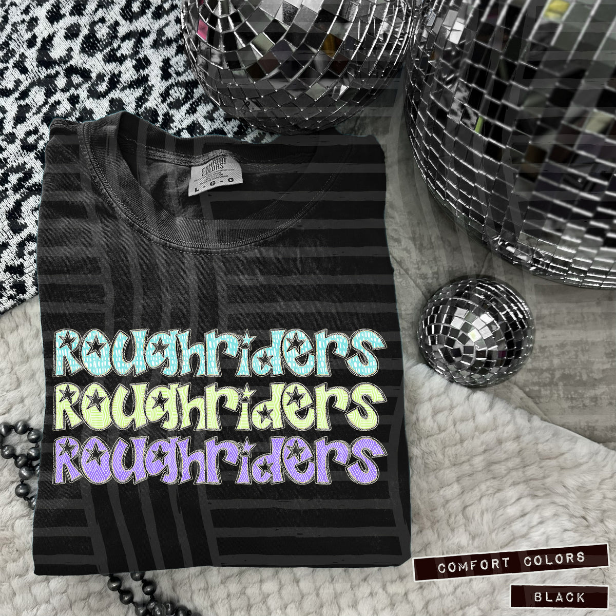 Roughriders Pastel Star Stacked (Caplinger) 101672 DTF transfer