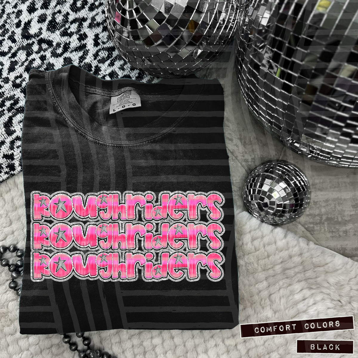 Roughriders Pink Stacked (Caplinger) 102010 DTF transfer