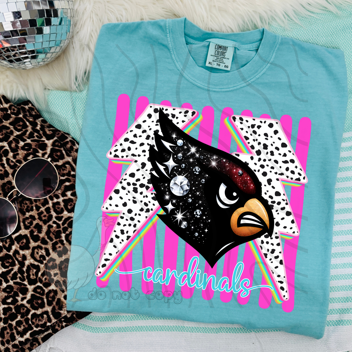 Cardinals Preppy Bling Mascot (DKDBK) DTF transfer