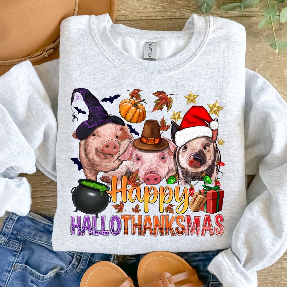 Happy HalloThanksMas-38419-DTF transfer