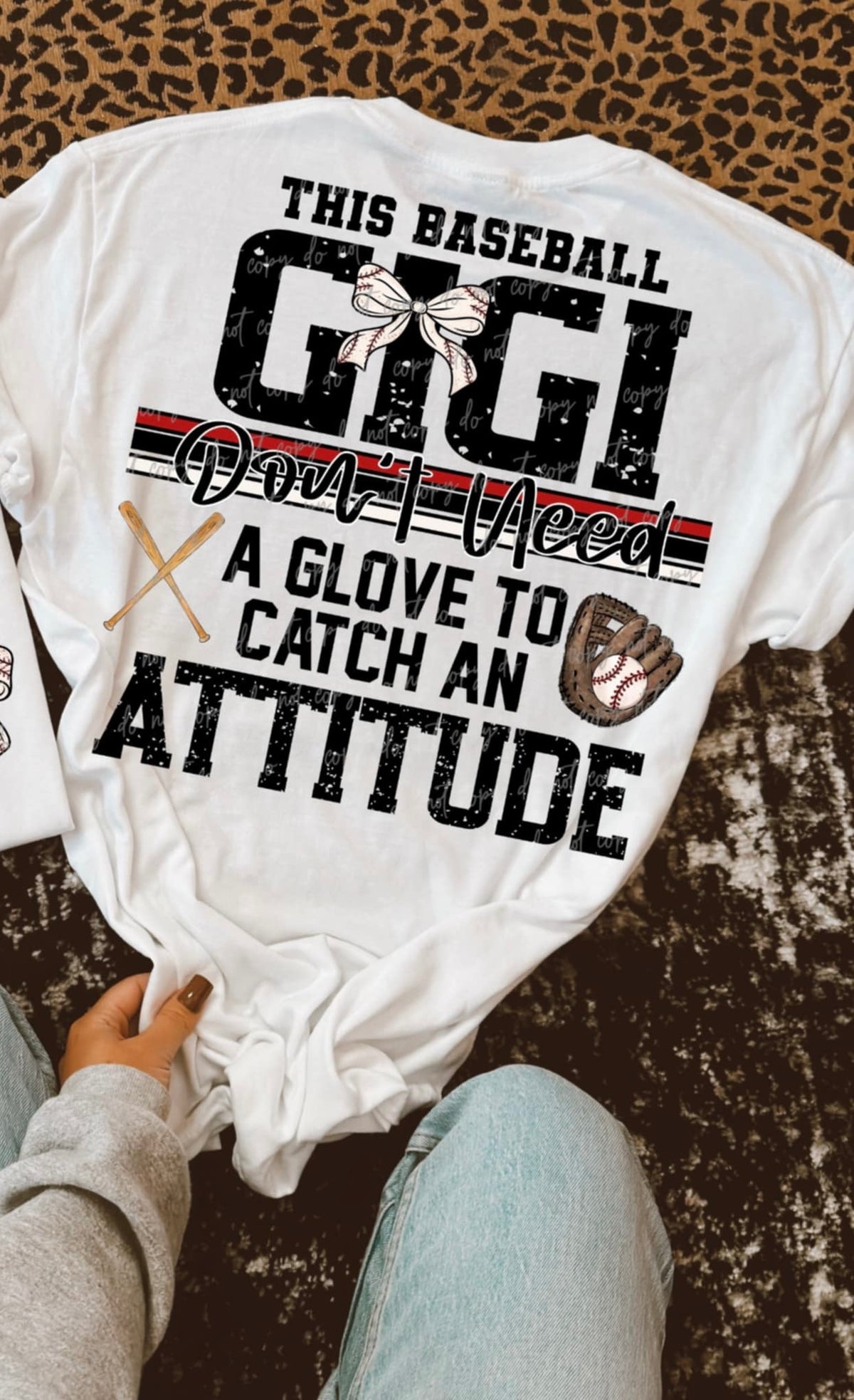 This baseball Gigi don’t need a glove to catch an attitude BOW (VIRGO) 90553 DTF transfer