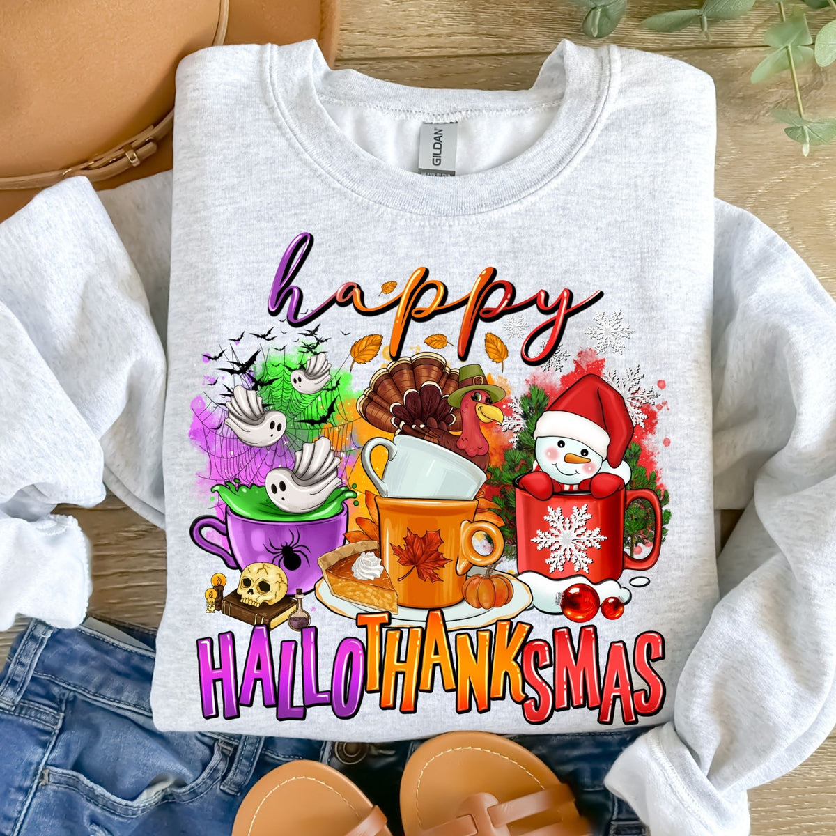 Happy HalloThanksMas-38420-DTF transfer