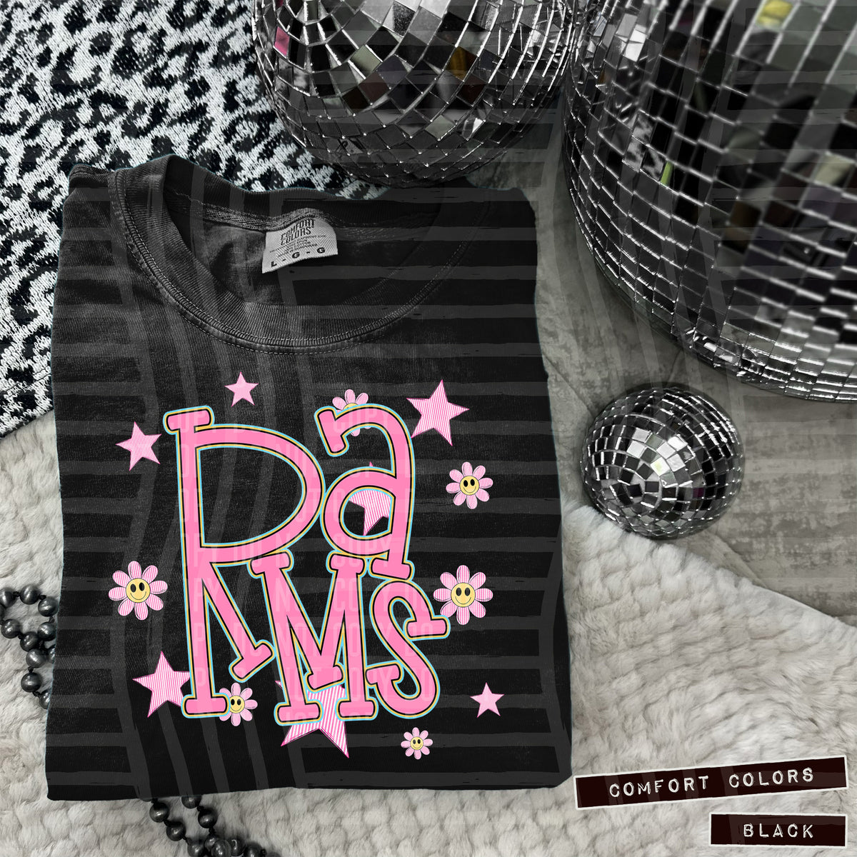 Rams Pink Flowers And Stars 108012 DTF transfer