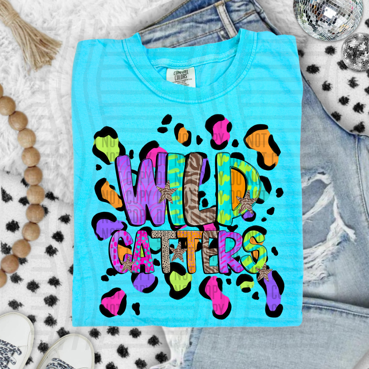 Wildcatters Funky Mix Up Leopard Mascot (Caplinger) DTF transfer