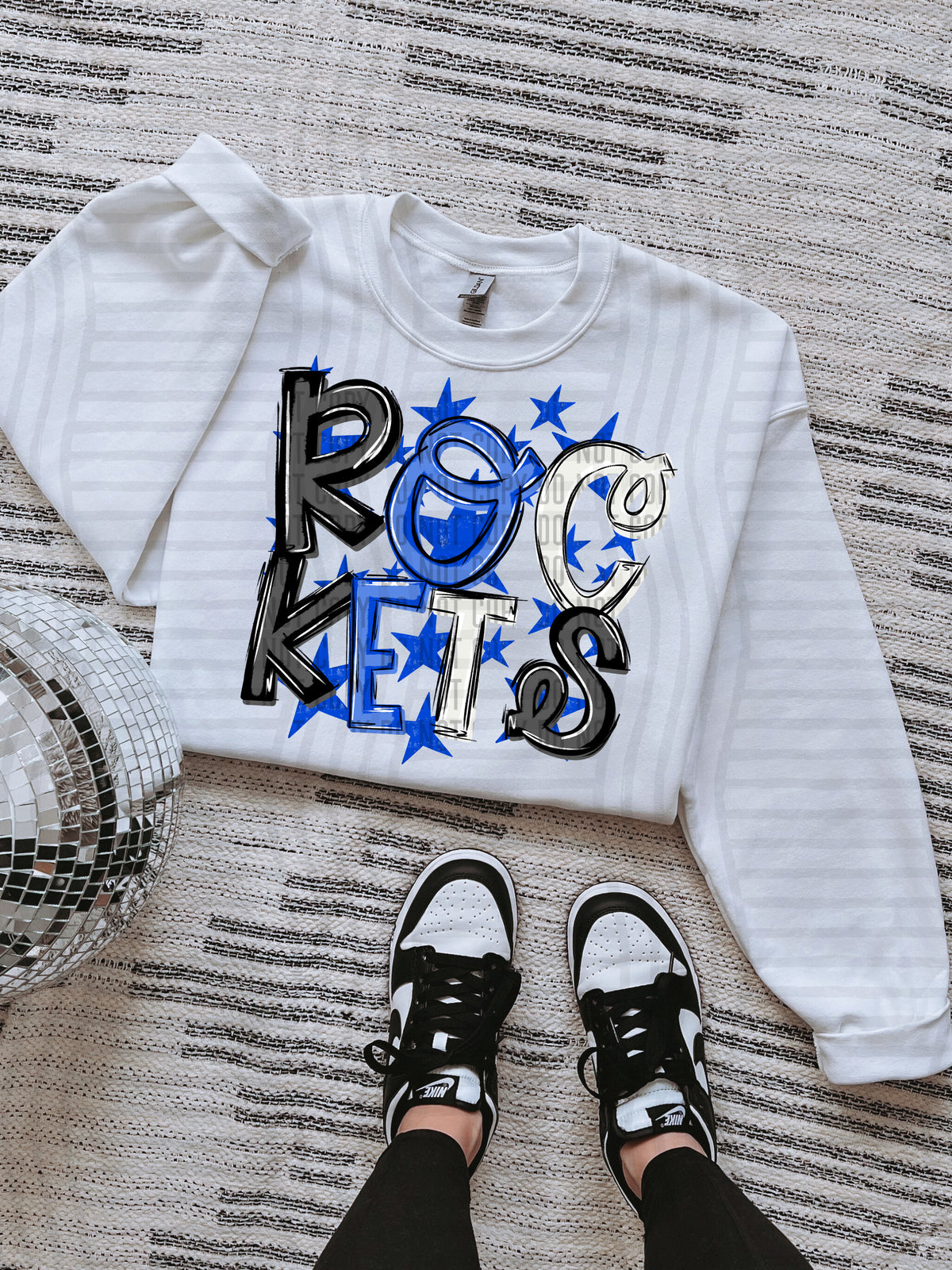 rockets black and blue with blue stars (caplinger) DTF Transfer