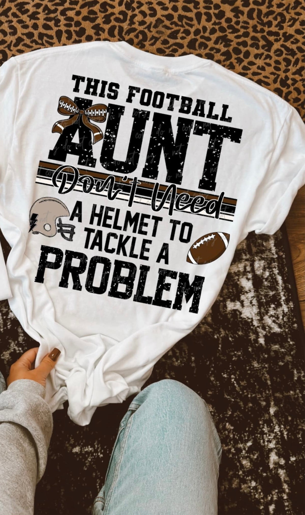 This football aunt don’t need a helmet to tackle a problem BOW (VIRGO) 94471 DTF transfer