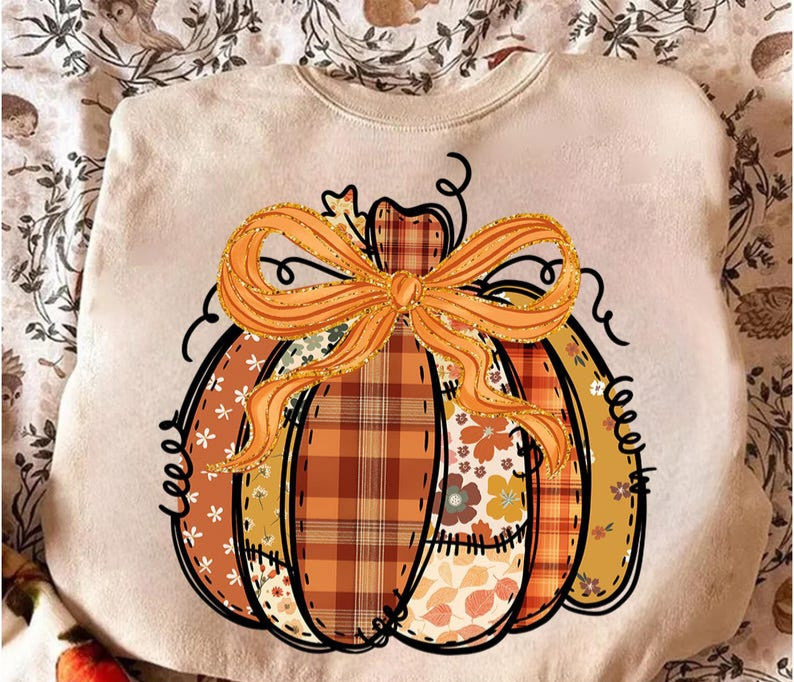 Patterned pumpkin 109814 DTF transfers