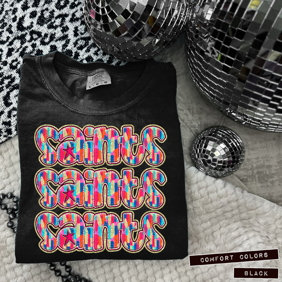 Saints stacked Brushstrokes (Caplinger) DTF transfer