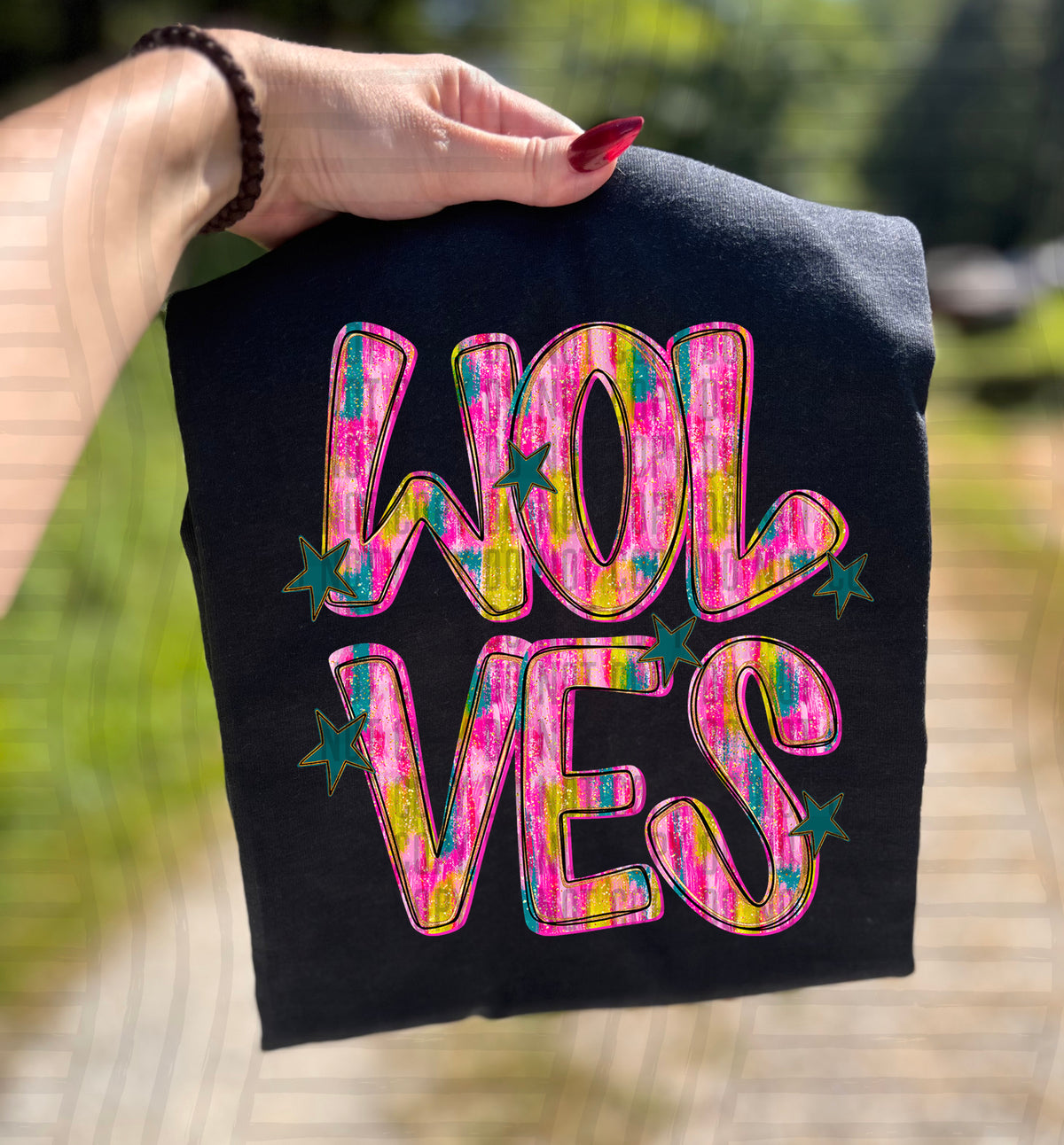 Wolves Pink Brushstroke (Caplinger) DTF Transfers