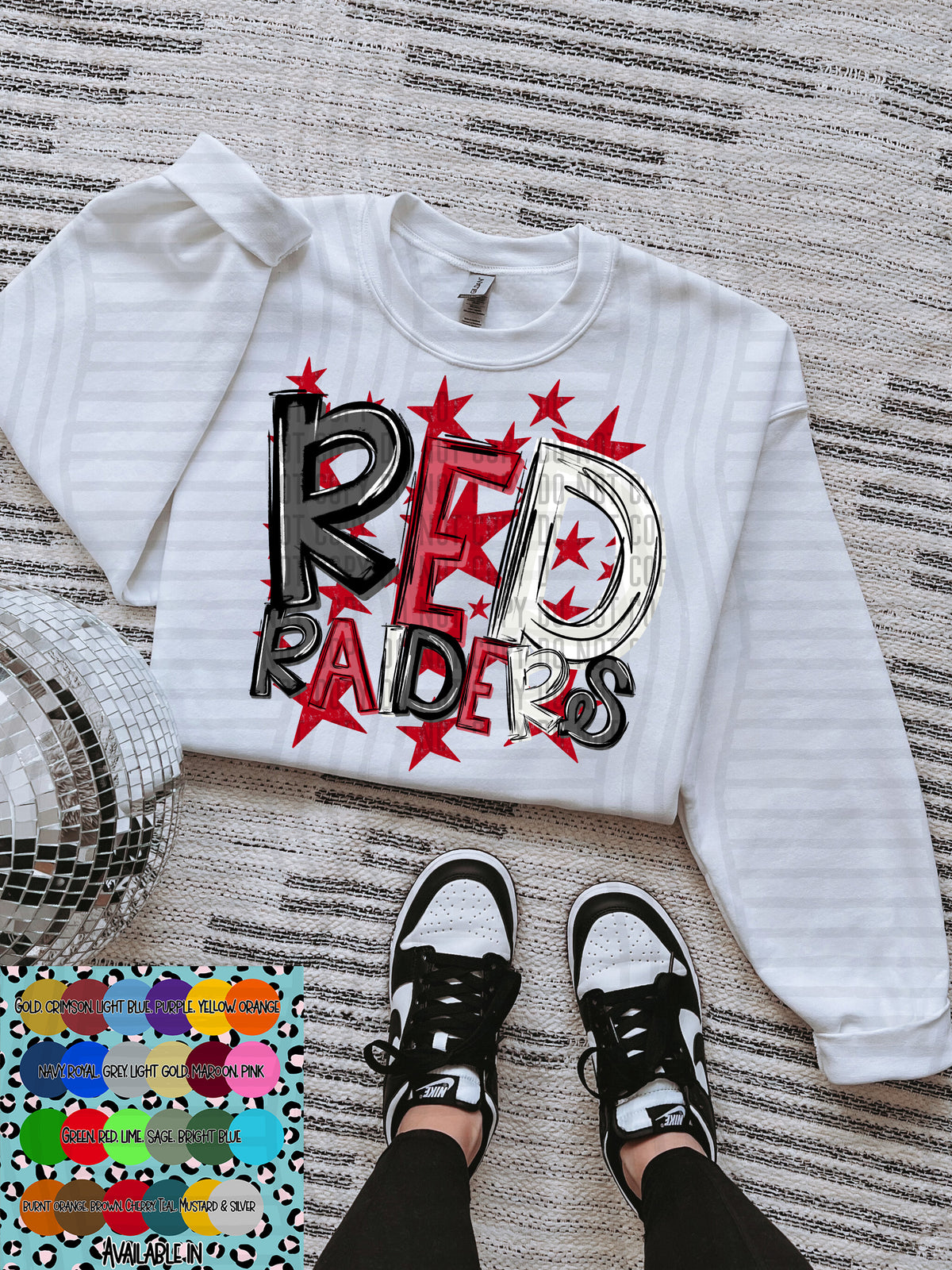 raiders black white and red with red stars (Caplinger) DTF Transfer