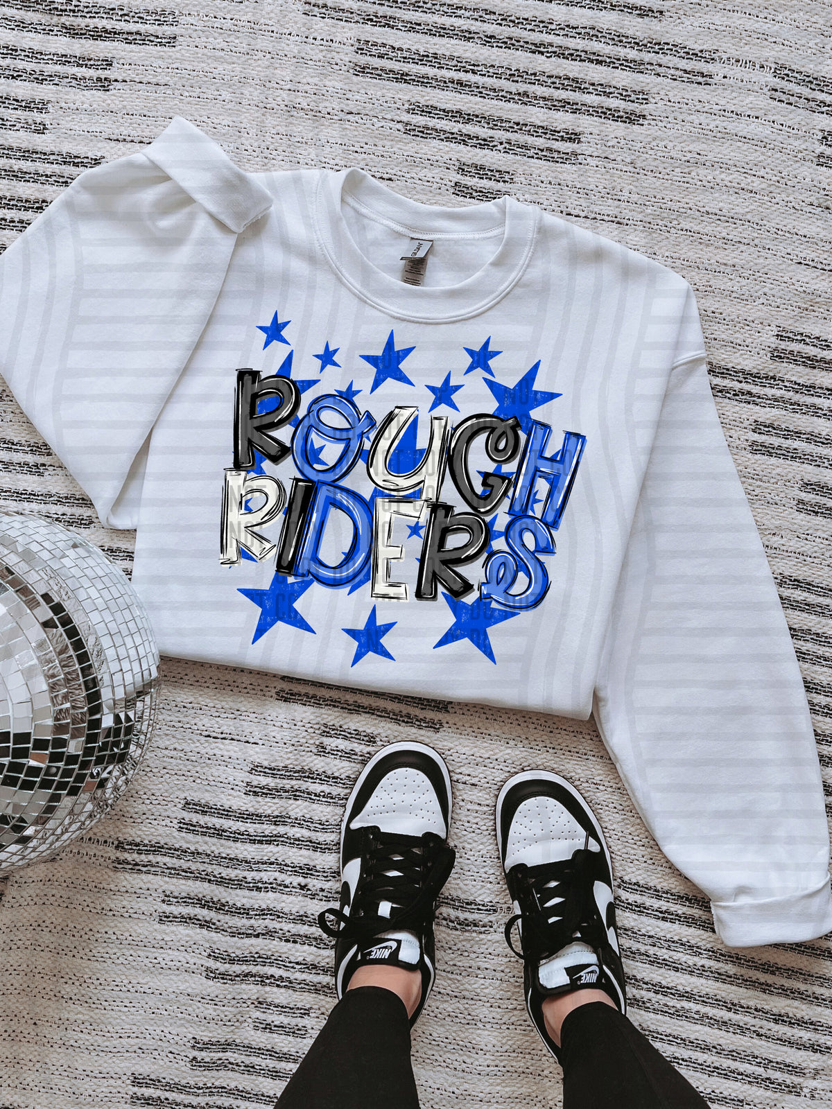 rough riders black and blue with blue stars (caplinger) DTF Transfer