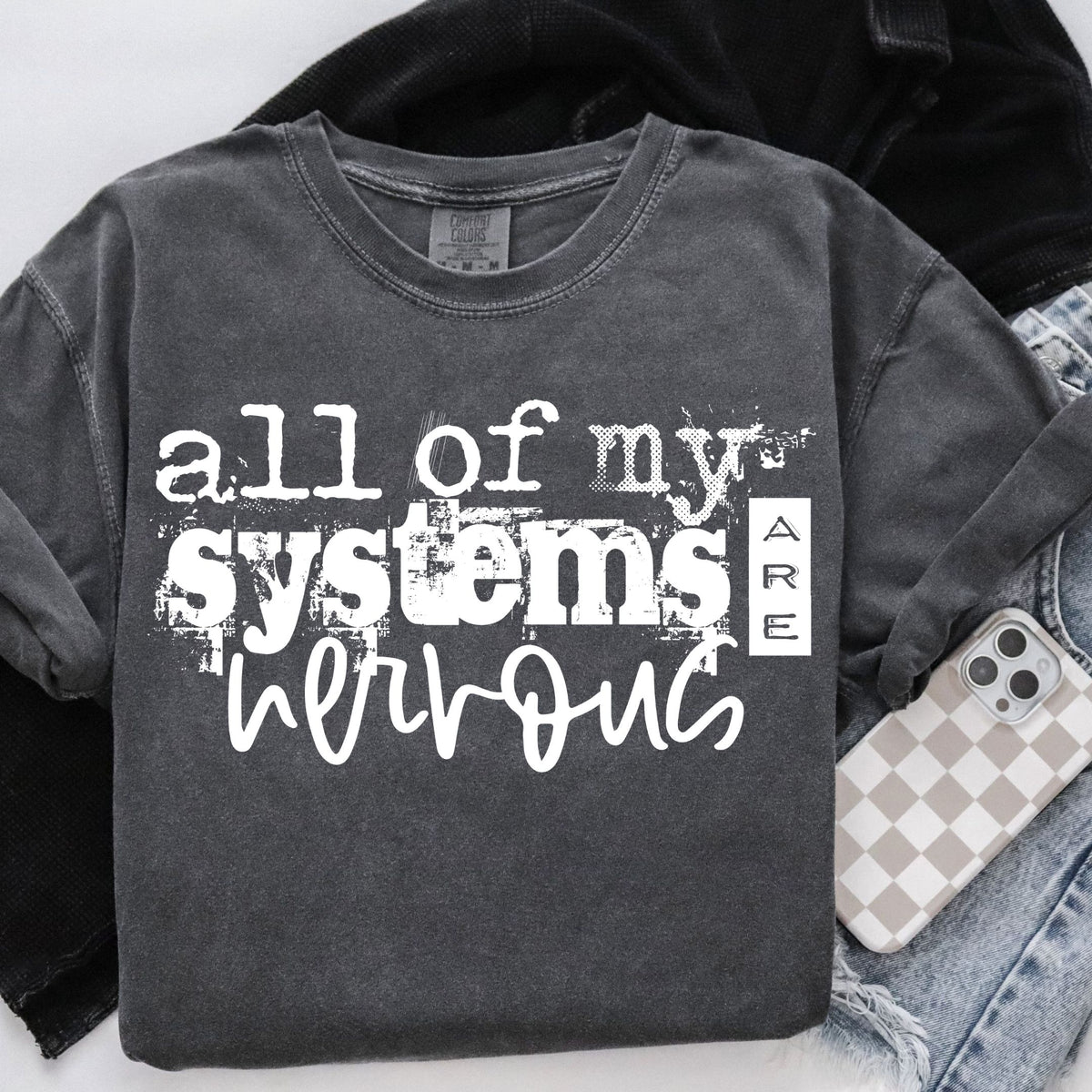 All of my systems are nervous WHITE (SWD) DTF Transfer