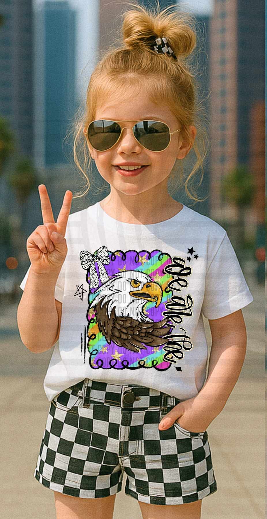 We are the Eagles Preppy Swirl Mascots (Caplinger) DTF transfer