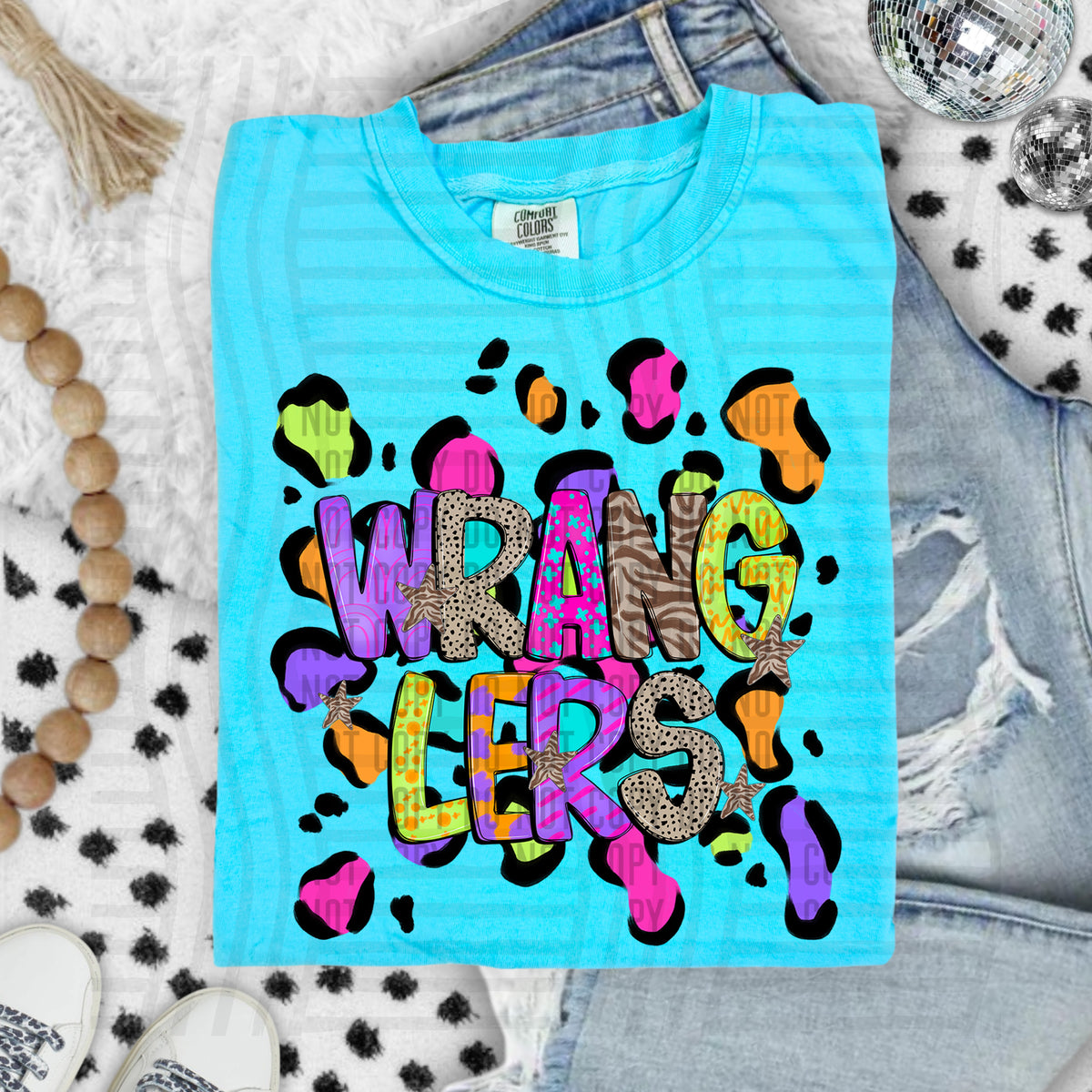 Wranglers Funky Mix Up Leopard Mascot (Caplinger) DTF transfer