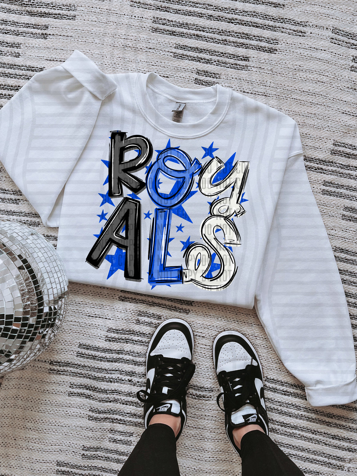 royals black and blue with blue stars (caplinger) DTF Transfer