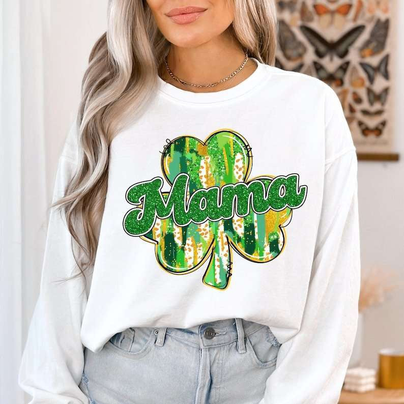 Mama brushstroke clover 77617 DTF transfer