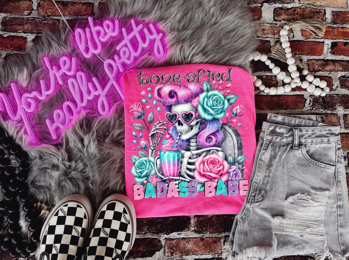 Boneified Badass Babe Skeleton (DD) DTF transfer