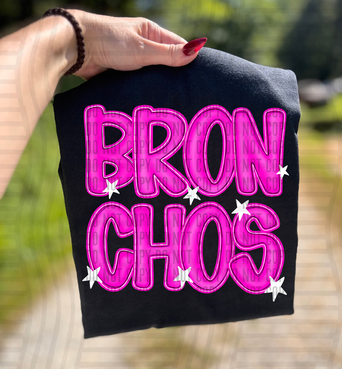 Bronchos Pink And Preppy Split 112860 DTF transfer