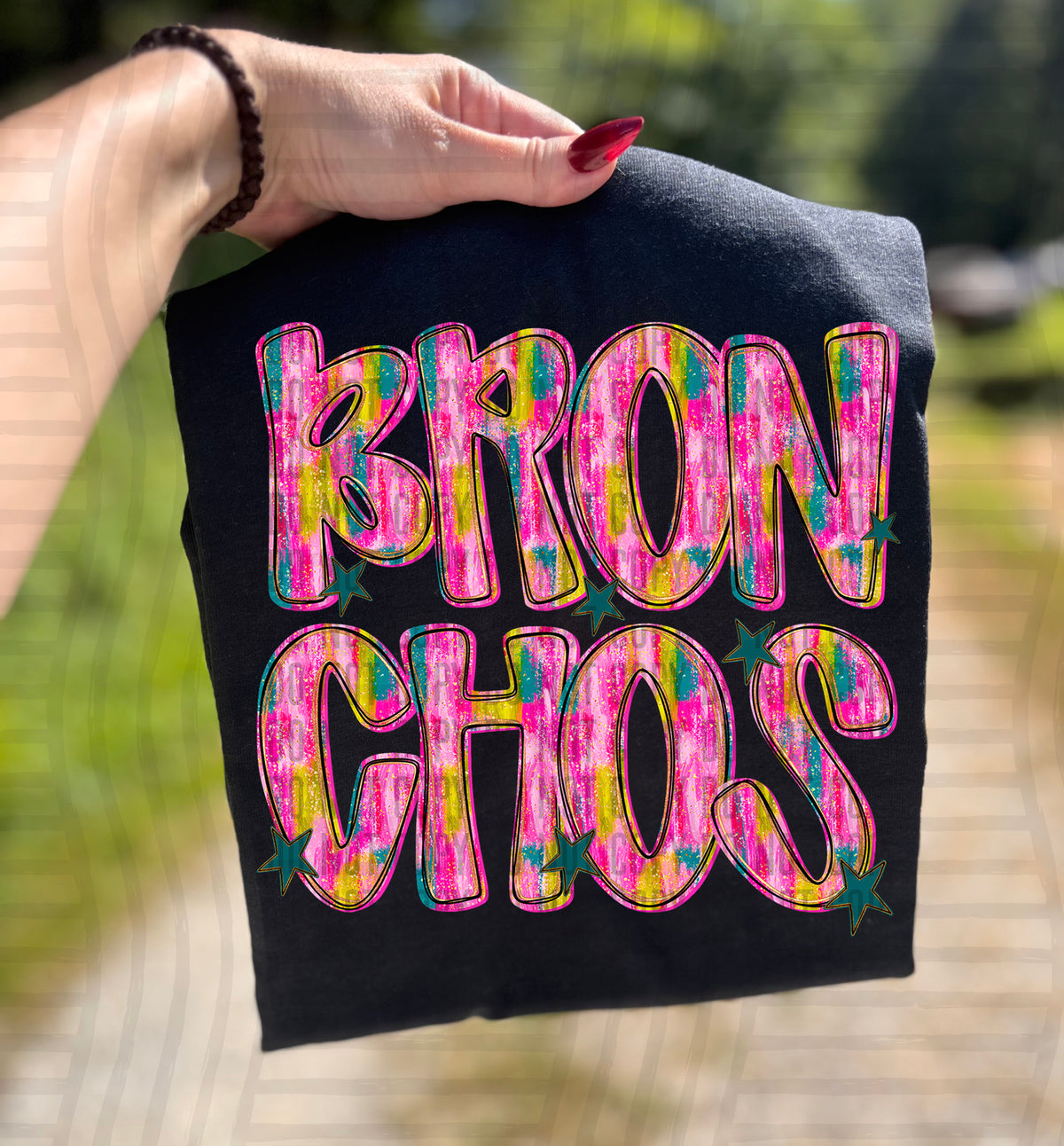 Bronchos Pink Brushstroke (Caplinger) DTF Transfers