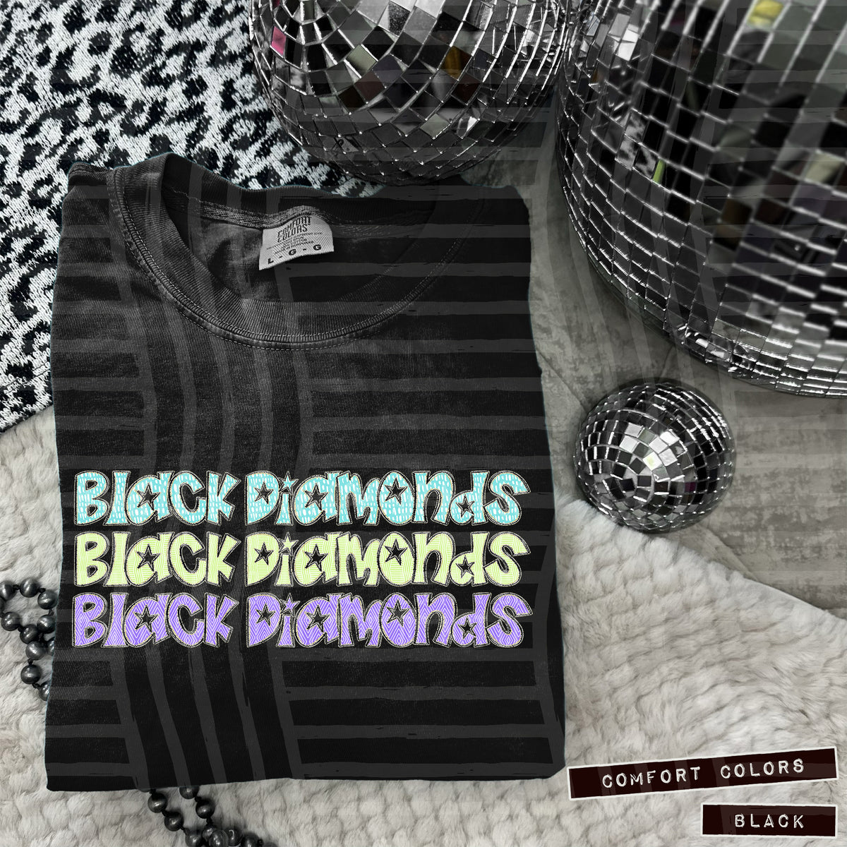 Black Diamonds Pastel Star Stacked (Caplinger) 101558 DTF transfer