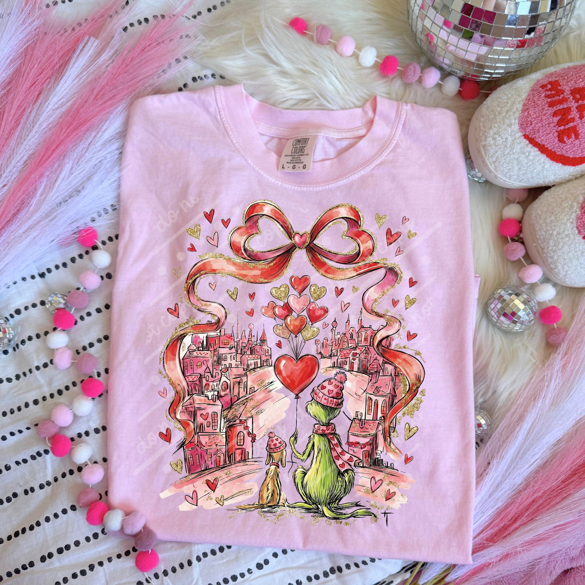 Green Guy Village Red Bow sunday special DTF transfer