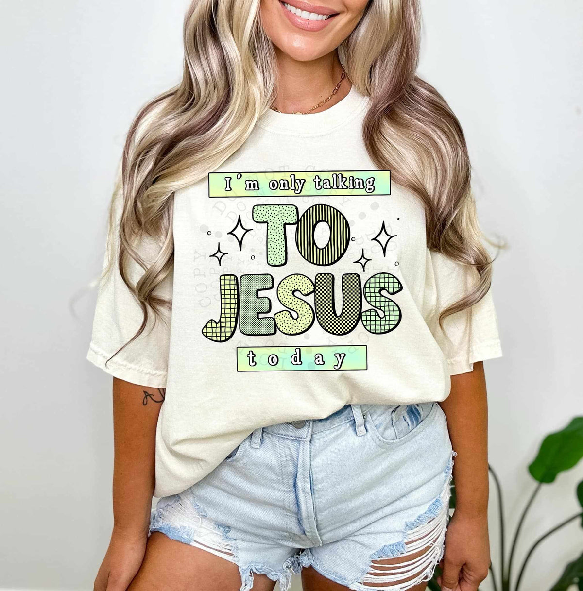 I’m only talking to Jesus today green 70124 DTF transfer