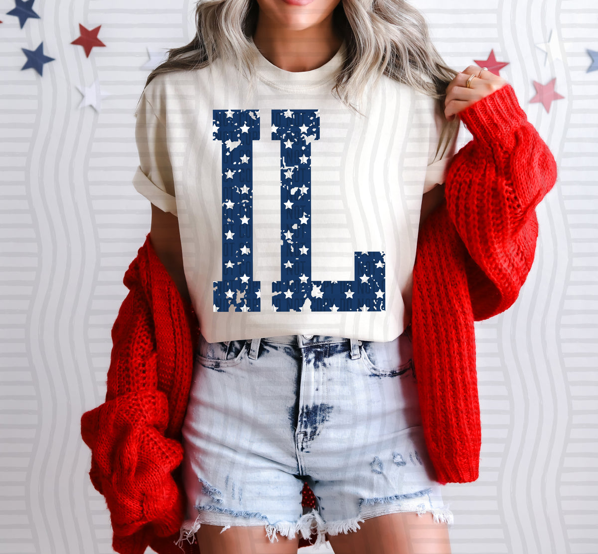 IL white stars (Caplinger) dtf transfer