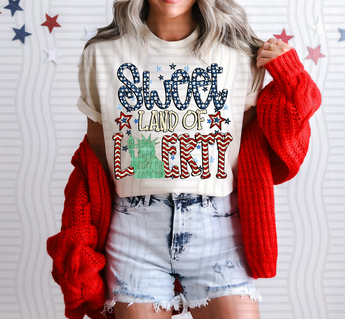 Sweet land of liberty RWB (Caplinger) dtf transfer