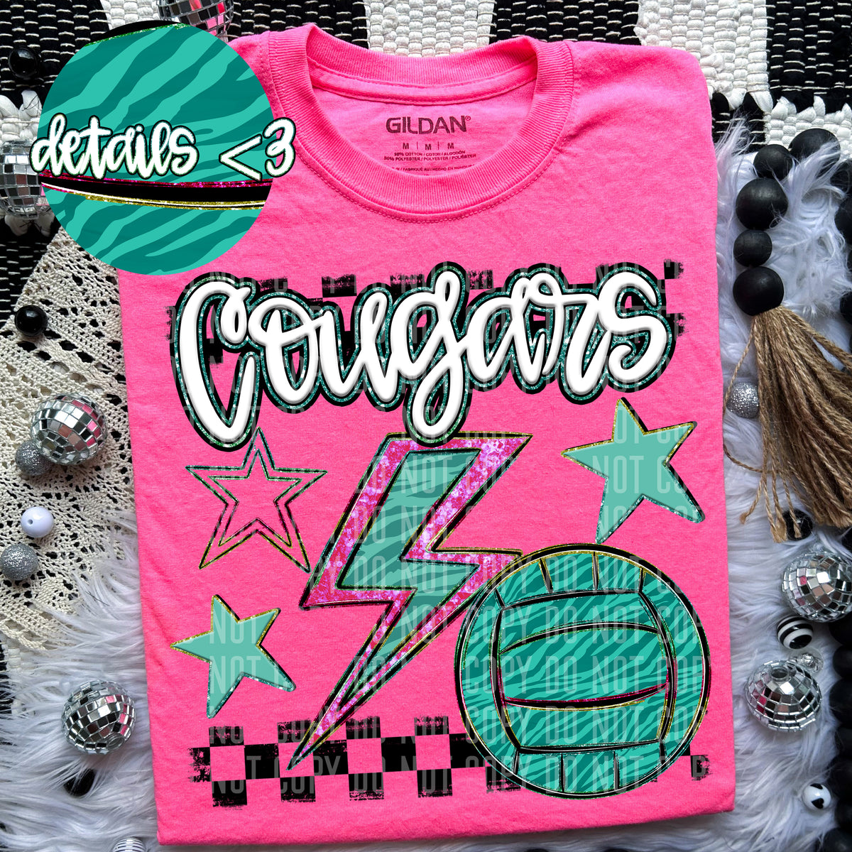 Cougars Rainbow Volleyball (Caplinger) 96841 DTF transfer