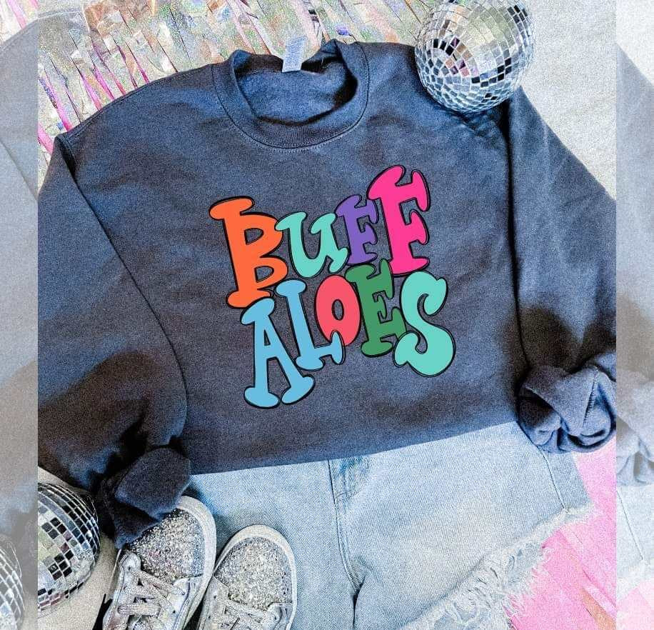 Buffaloes colorful bubble font (S&G) 64476 DTF transfer
