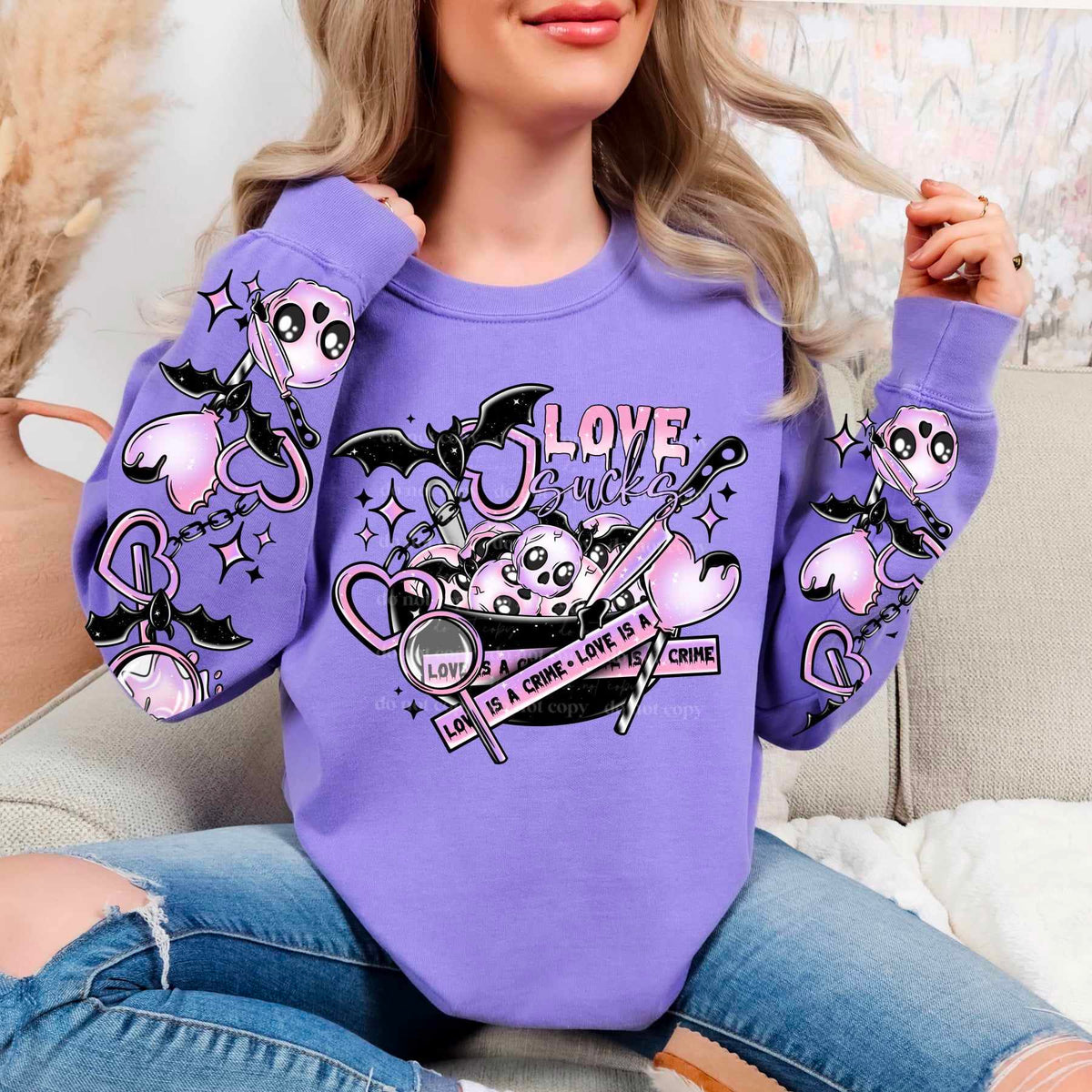 Love sucks FRONT ONLY (CSC) 65718 DTF transfer