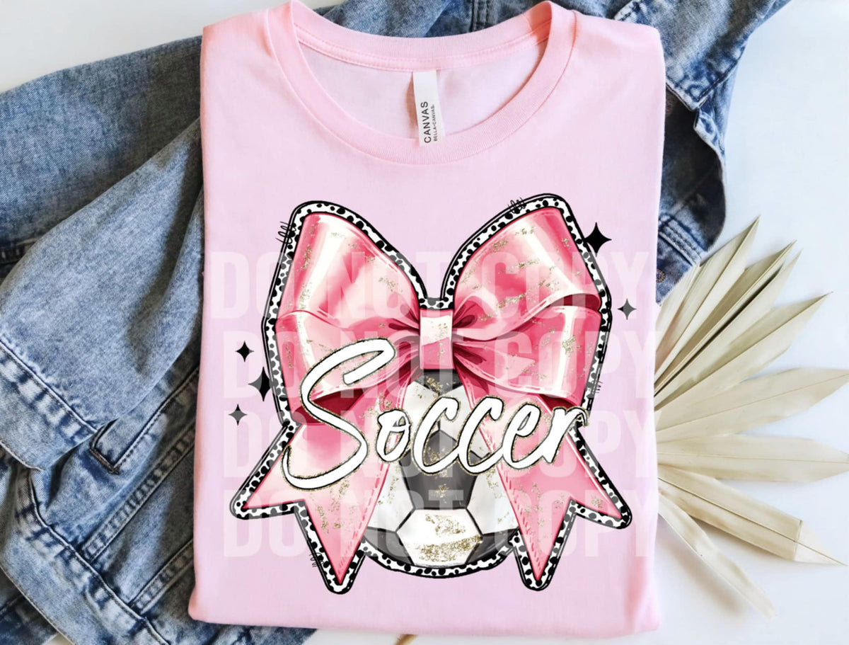 Soccer pink bow (SCG) 90010 DTF transfer