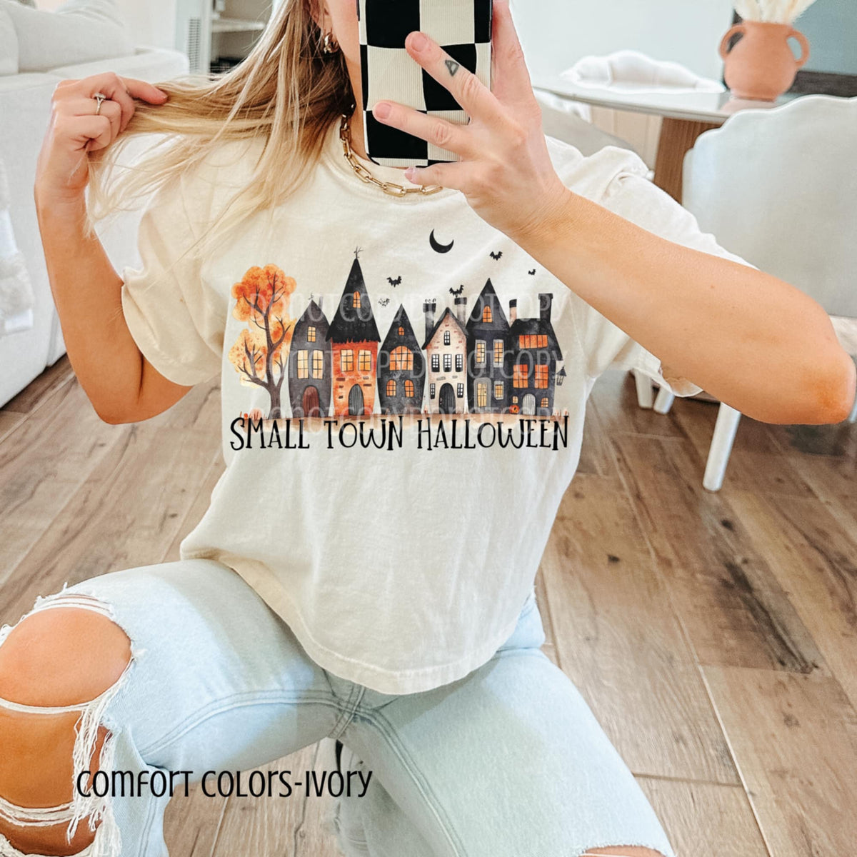 Small Town Hallloween Scene CSG DTF transfer