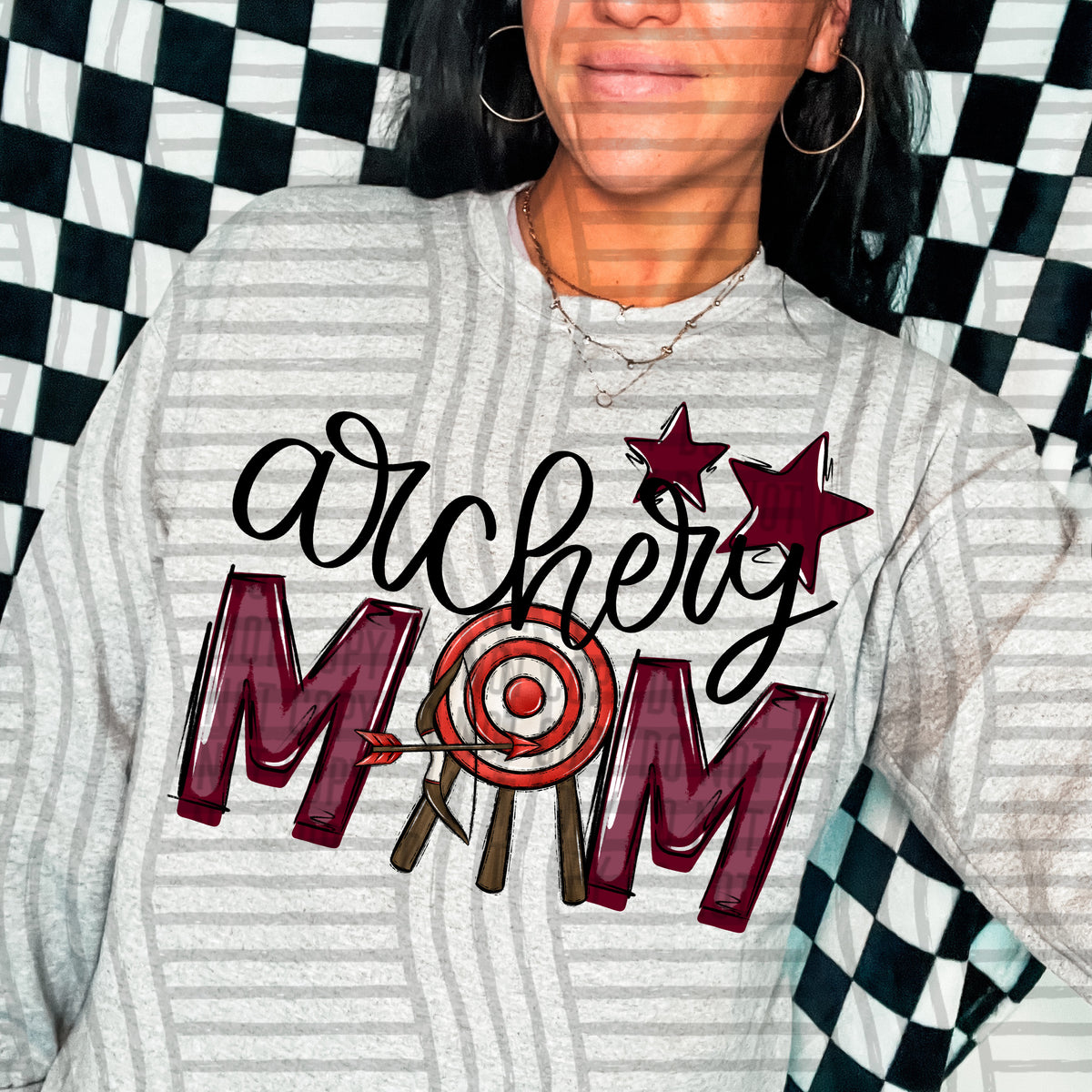 archery mom maroon stars (Caplinger) DTF transfer