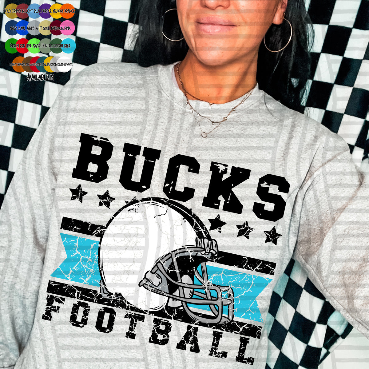 bucks football helmet distressed colors (caplinger) DTF transfer