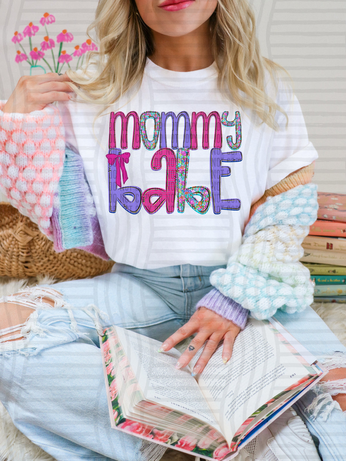 mommy babe pastel colors (Caplinger) DTF Transfer