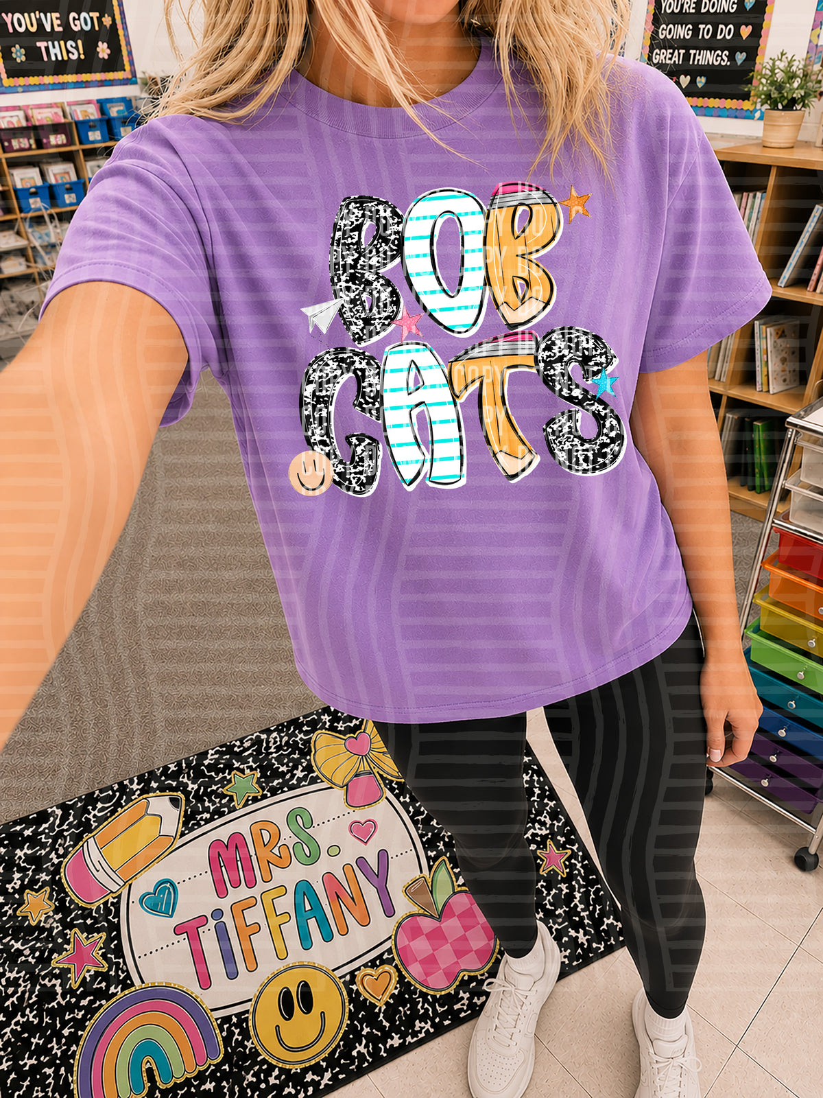 bob cats pencil paper font (CAPLINGER) DTF Transfer
