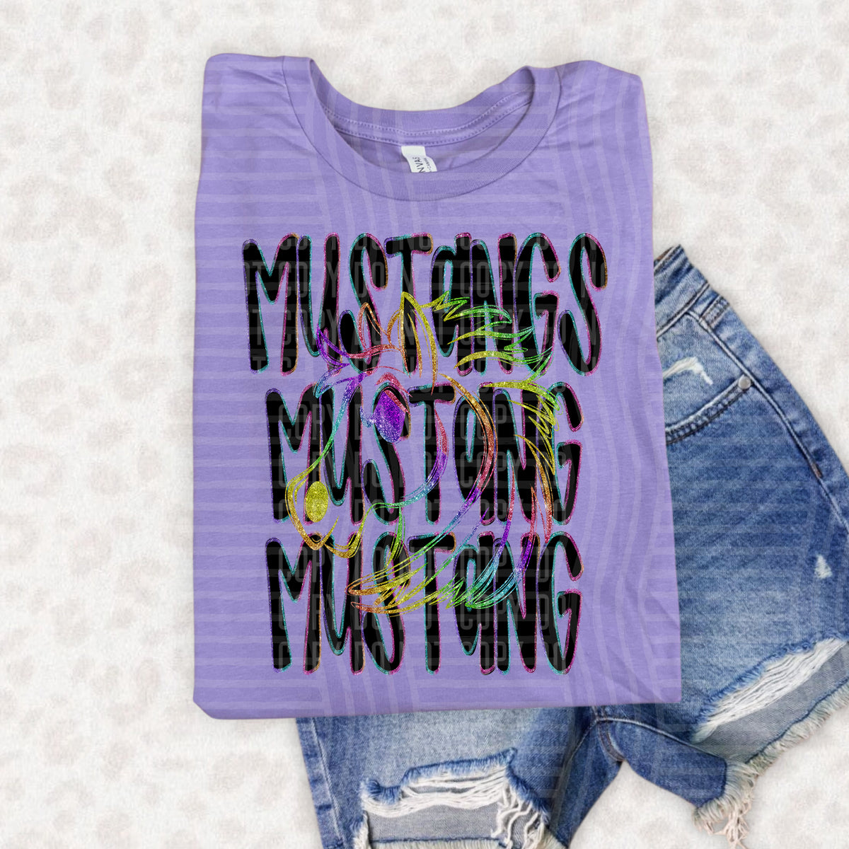 Mustangs Word Stacked 108496 DTF Transfer