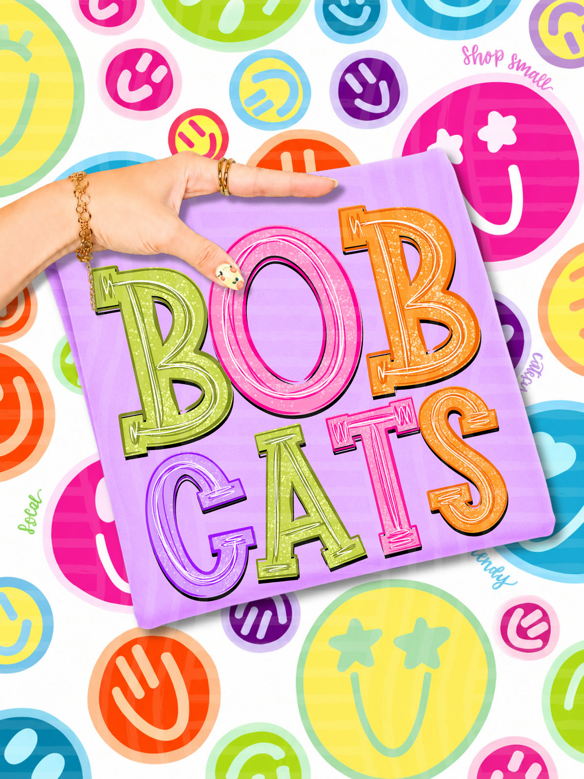 bob cats simply colorful stacked (Caplinger) DTF Transfer
