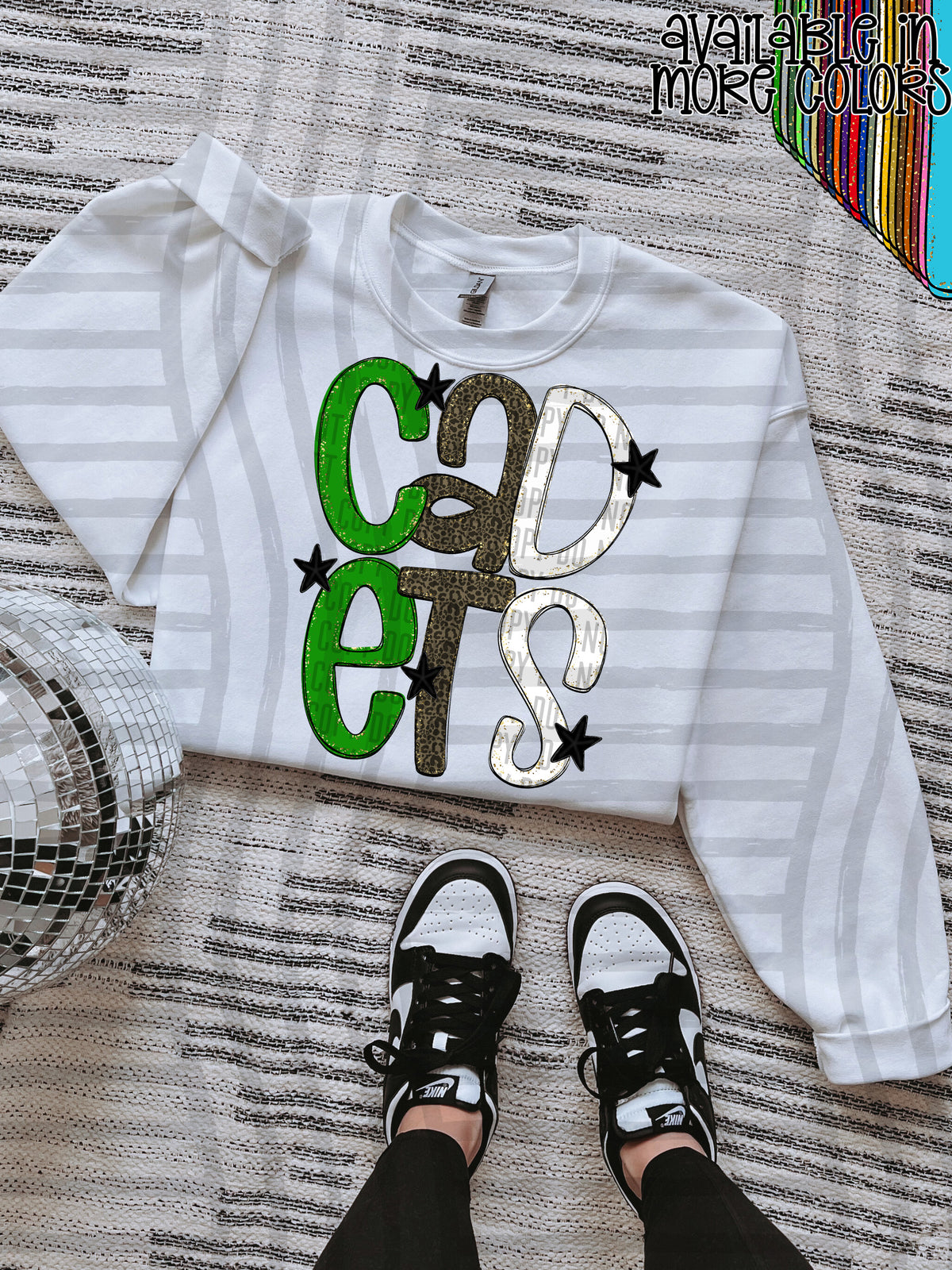 green, gray and white, cadets stacked (Caplinger) DTF Transfer