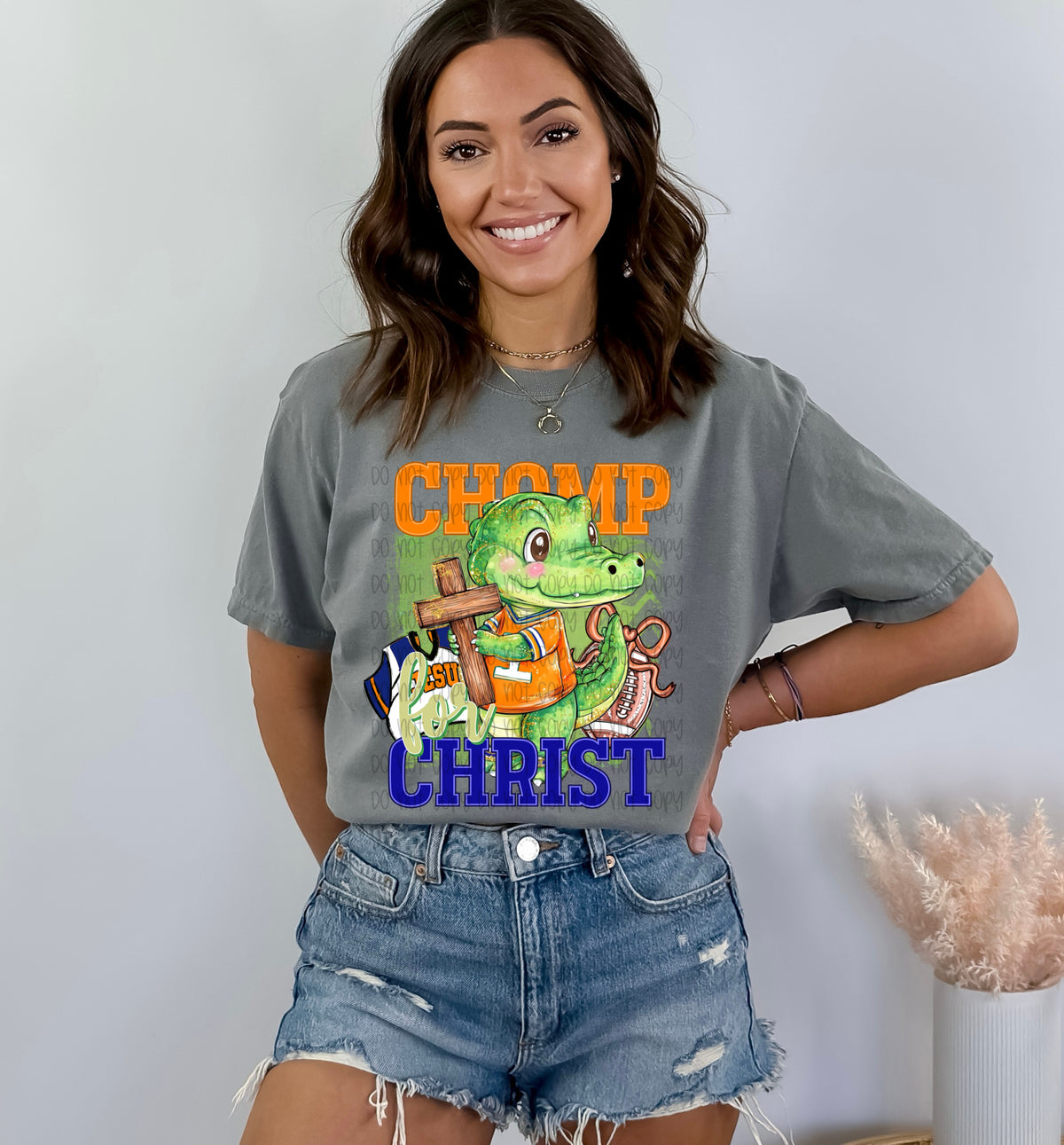 Chomp for Christ (alligator and cross) (SSD) DTF Transfer