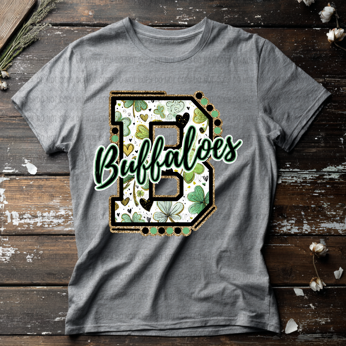 Buffaloes letter St. Patrick's Day GREEN (Revel) DTF Transfer