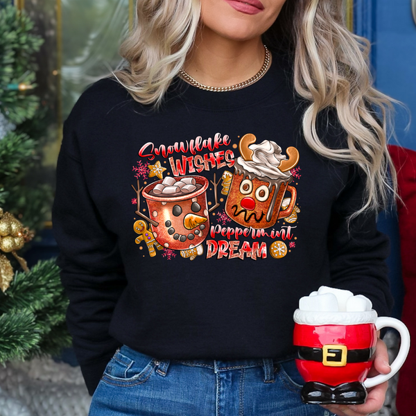 Snowflake Wishes Peppermint Dreams (RD) DTF Transfer