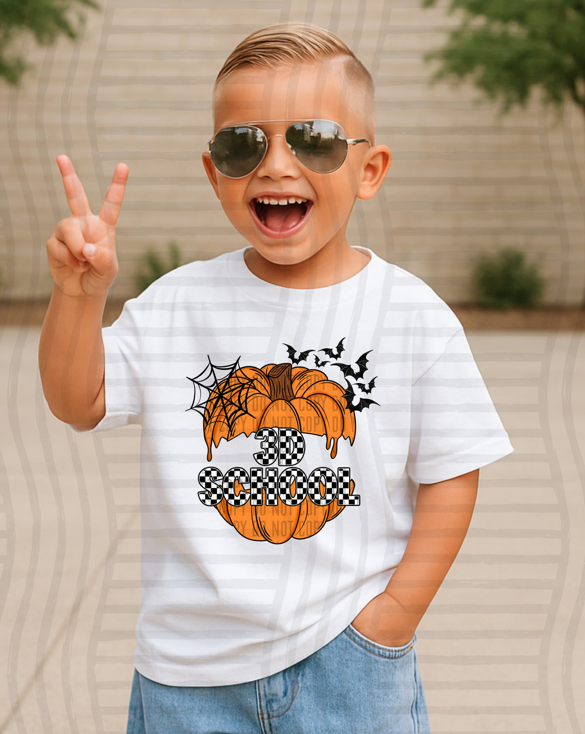 3d school pumpkin checks (Caplinger) DTF transfer